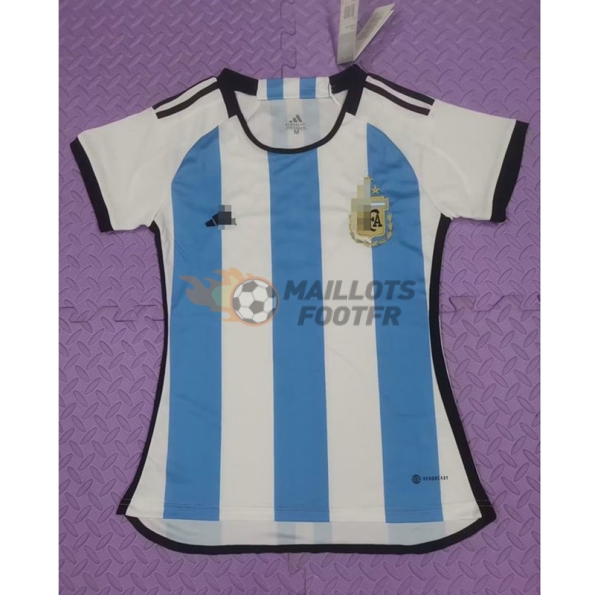 Maillot Argentine 2022 Domicile Monde Champion avec trois étoiles Femme