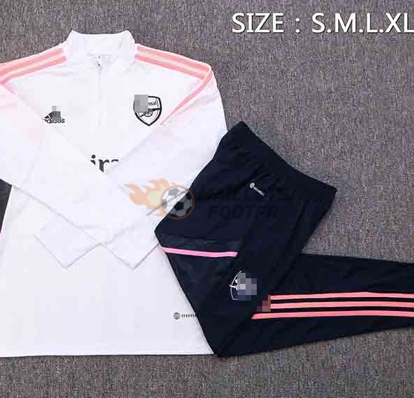 Training Top Kit Arsenal 2022 2023 Blanc Avec Rayures Roses