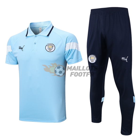 Polo Kit Manchester City 2022/2023 Bleu Clair