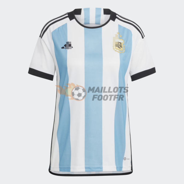 Maillot Argentine 2022 Domicile Monde Champion avec trois étoiles Femme