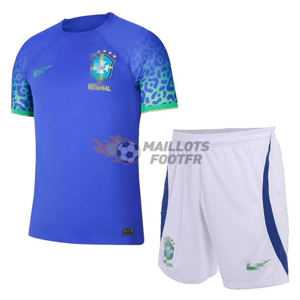 Ensemble Maillot Brésil 2022 Extérieur Enfant Coupe du Monde