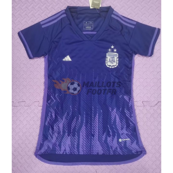 Maillot Argentine 2022 Extérieur Monde Champion avec trois étoiles Femme