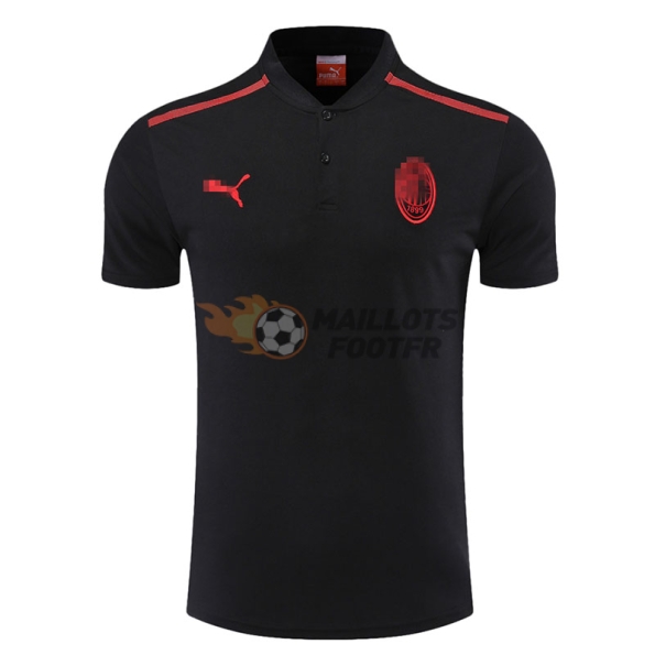 Polo AC Milan 2022 2023 Noir Marque Rouge