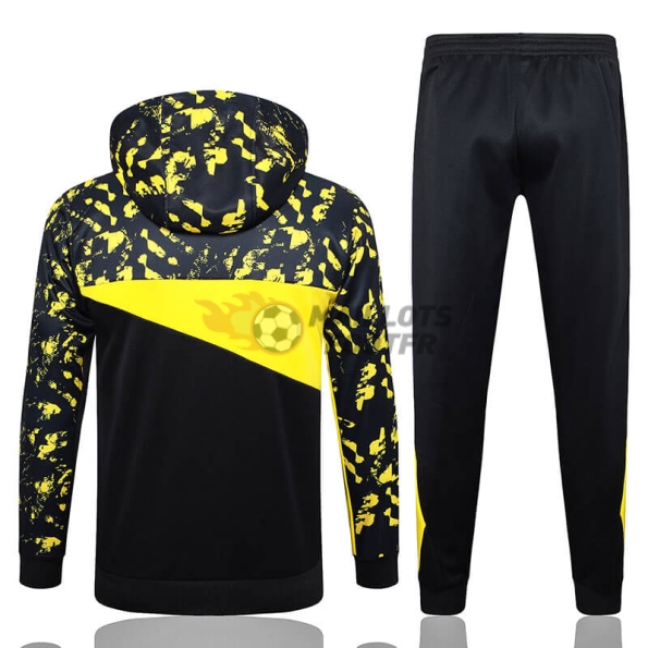 Training Top Borussia Dortmund 2024/2025 Avec Capuche Noir/Jaune Avec Impression