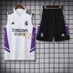 Maillot d'Entraînement Kit Real Madrid Sans Manches 2022/2023 Blanc/Violet