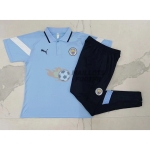 Polo Kit Manchester City 2022/2023 Bleu Clair